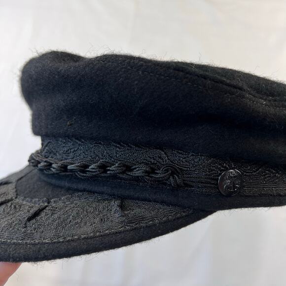 Greek Fisherman Authentic Cap Black Hat Made In Greece 58 size 7 1/4 - Picture 7 of 7